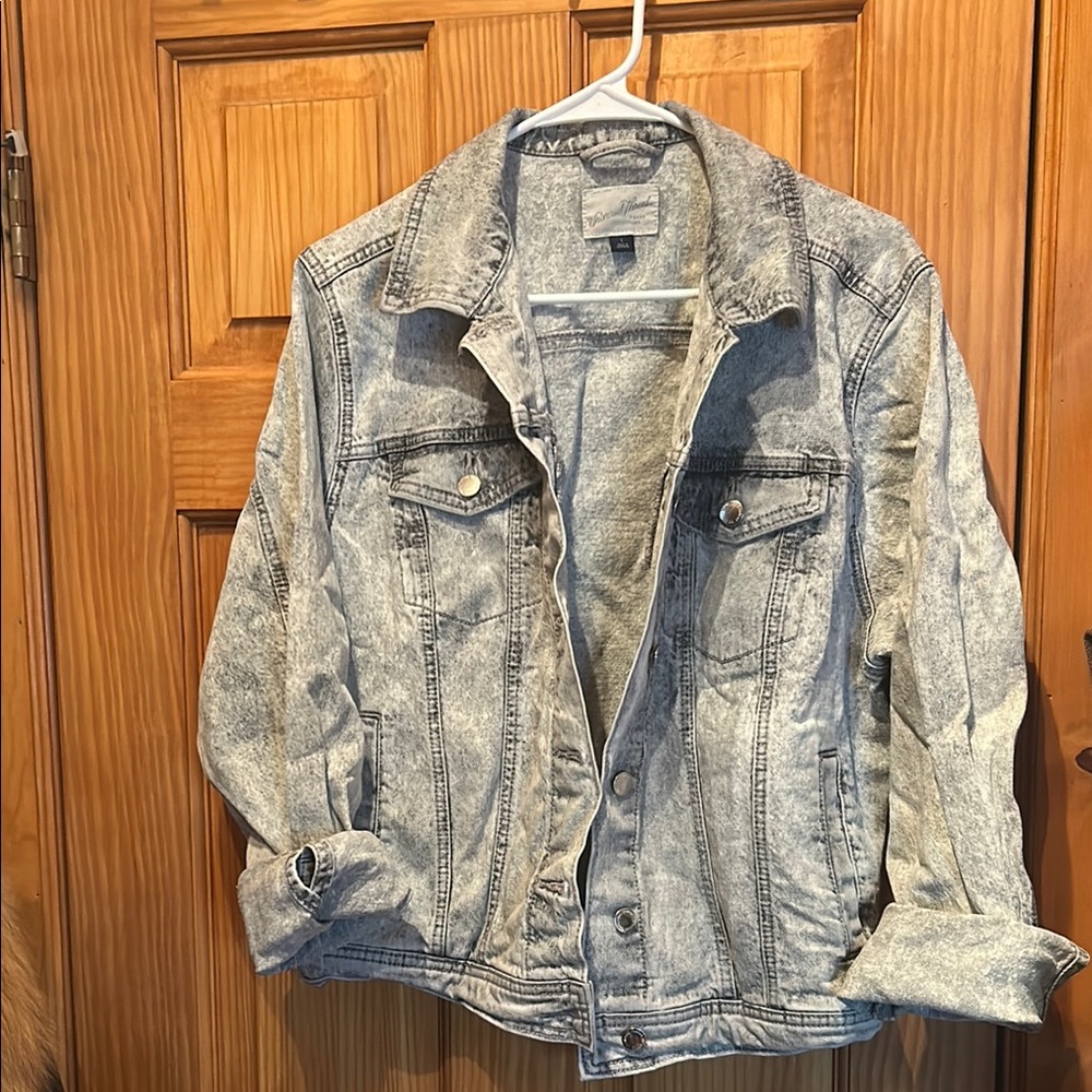 Universal Thread Heather Gray Denim Jacket Large - image 1
